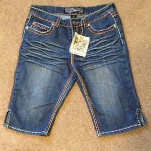 Sour N Cream Embellished 5Pocket BermudaShorts 7/8 NWT